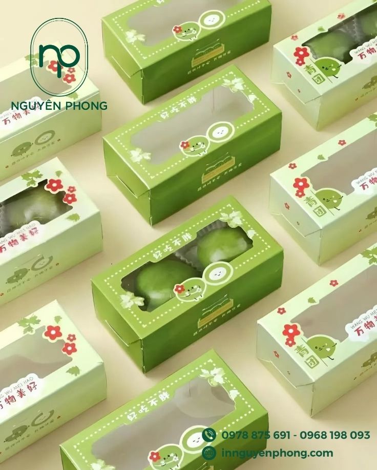 Mẫu hộp giấy cán màng mica đựng 2-3 quả ổi làm quà tặng